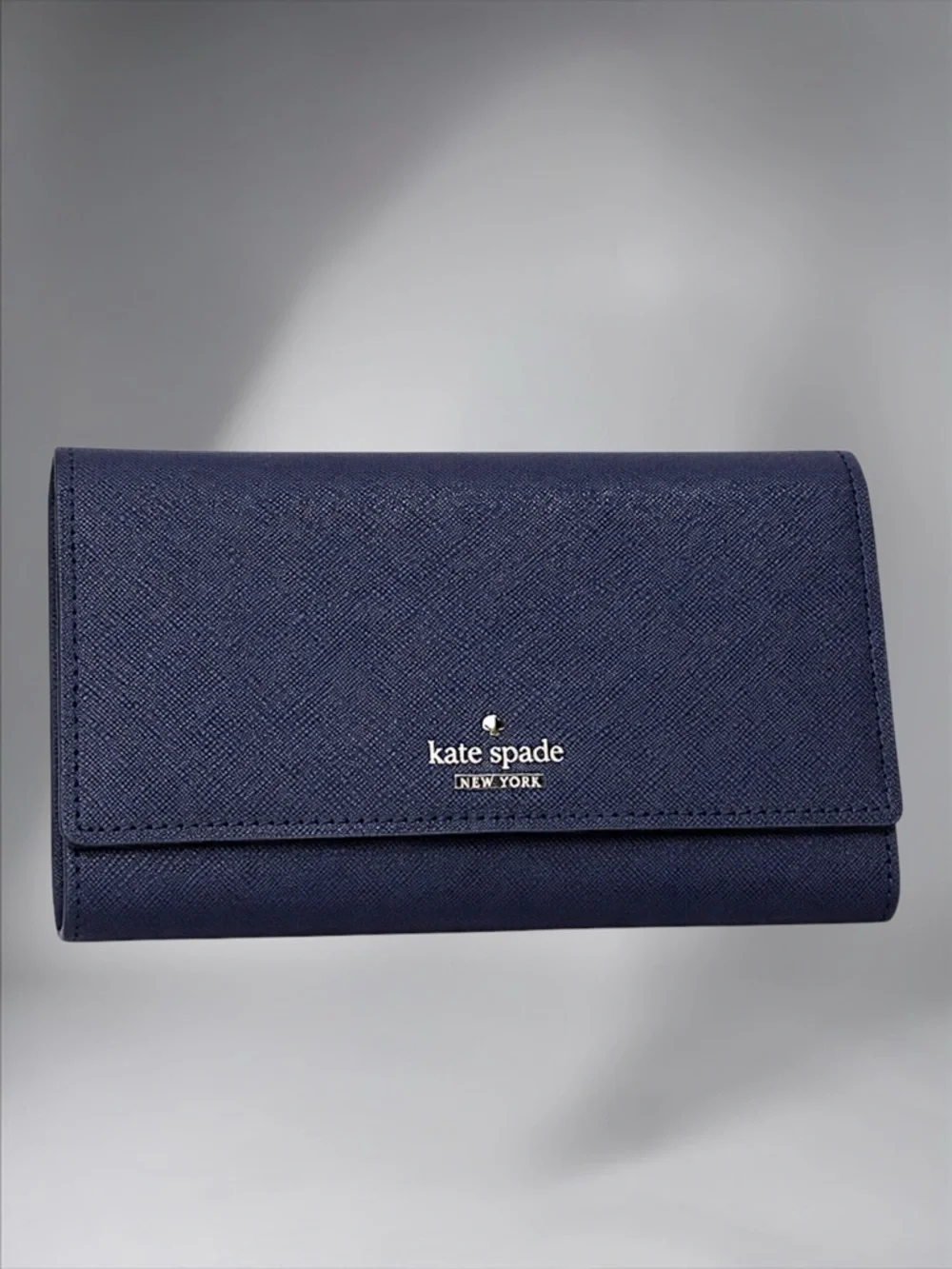 Kate Spade New York Spencer Flap Chain Wallet – Navy Saffiano Leather